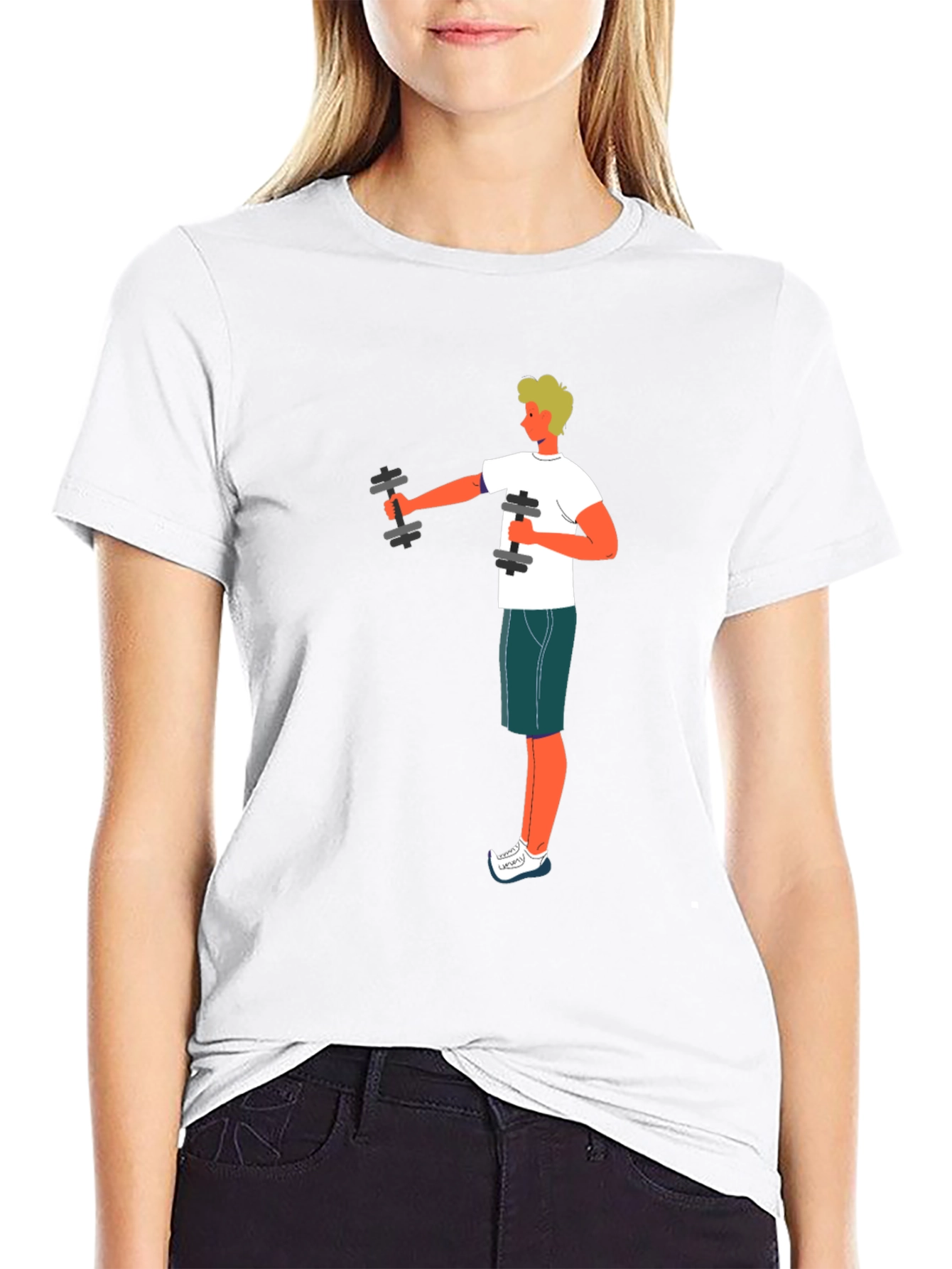 Workout Graphic Tee - Black Cotton T-Shirt