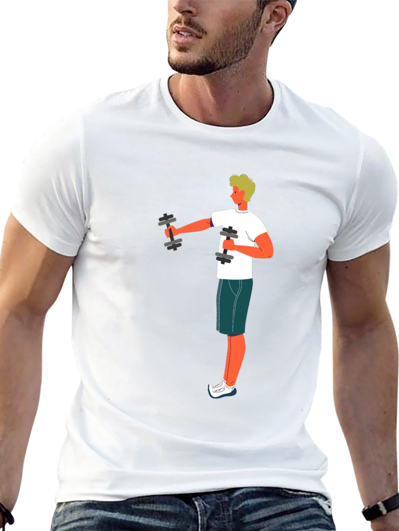Workout Graphic Tee - Black Cotton T-Shirt