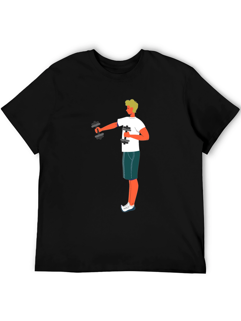 Workout Graphic Tee - Black Cotton T-Shirt