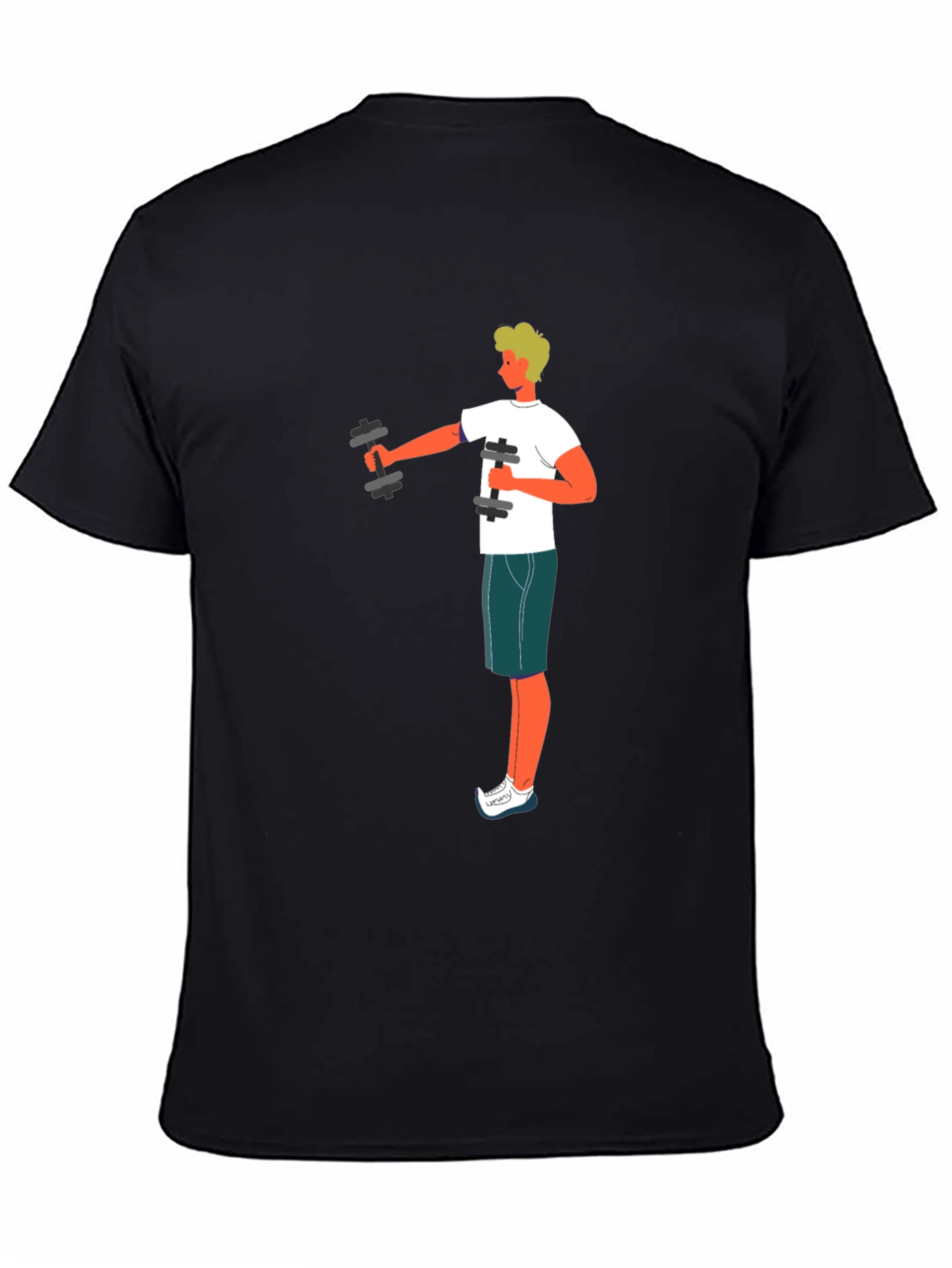 Workout Graphic Tee - Black Cotton T-Shirt