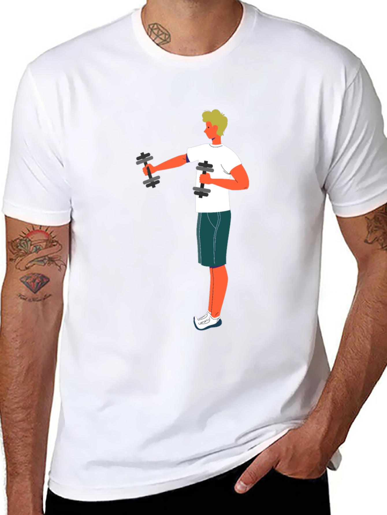 Workout Graphic Tee - Black Cotton T-Shirt