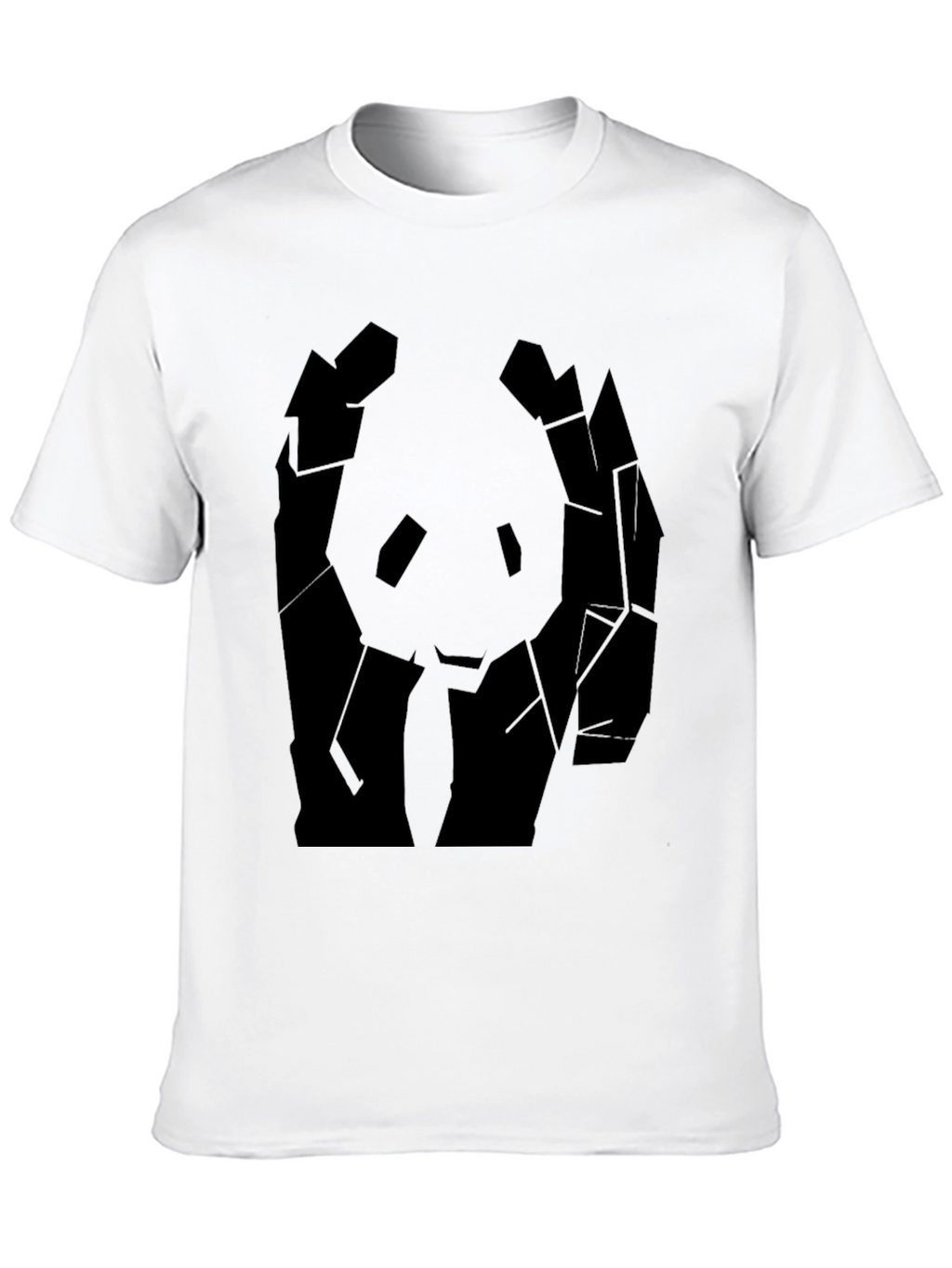 Geometric Panda Graphic Tee - Mens Black T-Shirt
