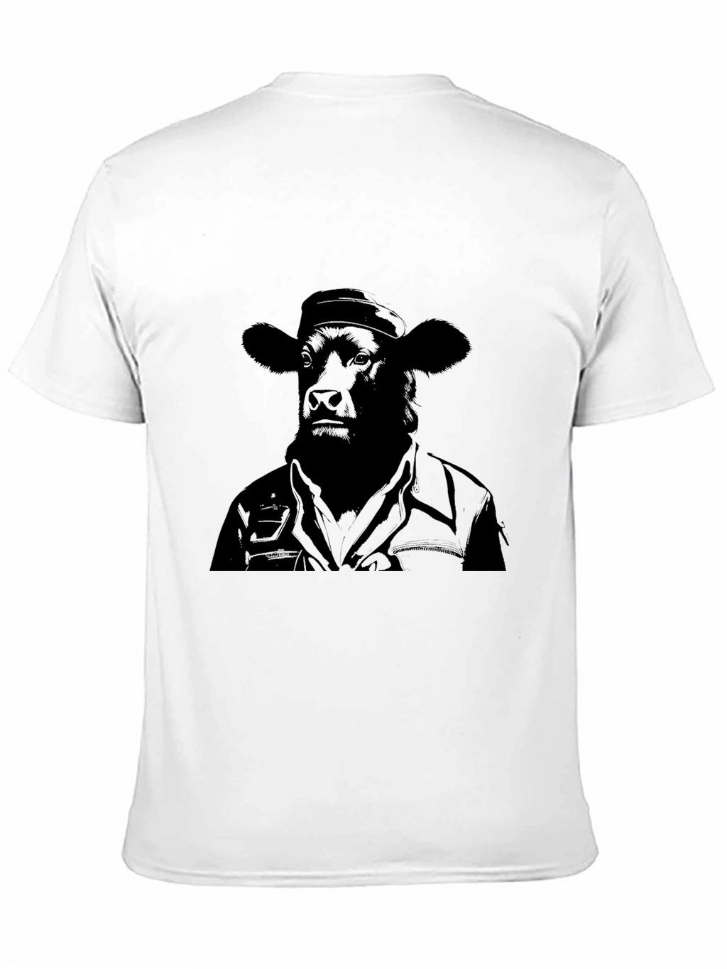 Cowboy Cow Graphic Tee - Black Cotton Blend T-Shirt