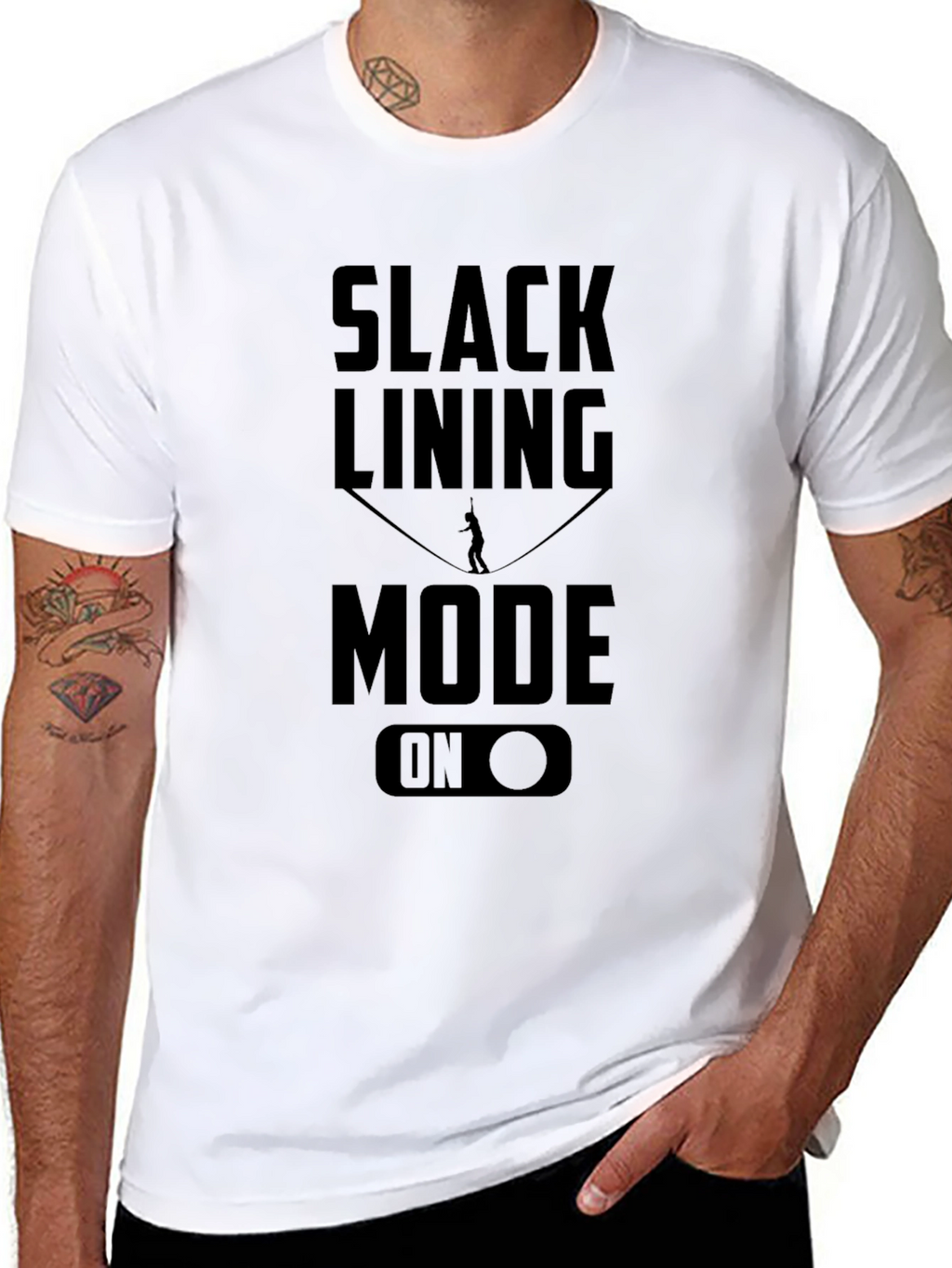 Slacklining Mode On Black Graphic Tee