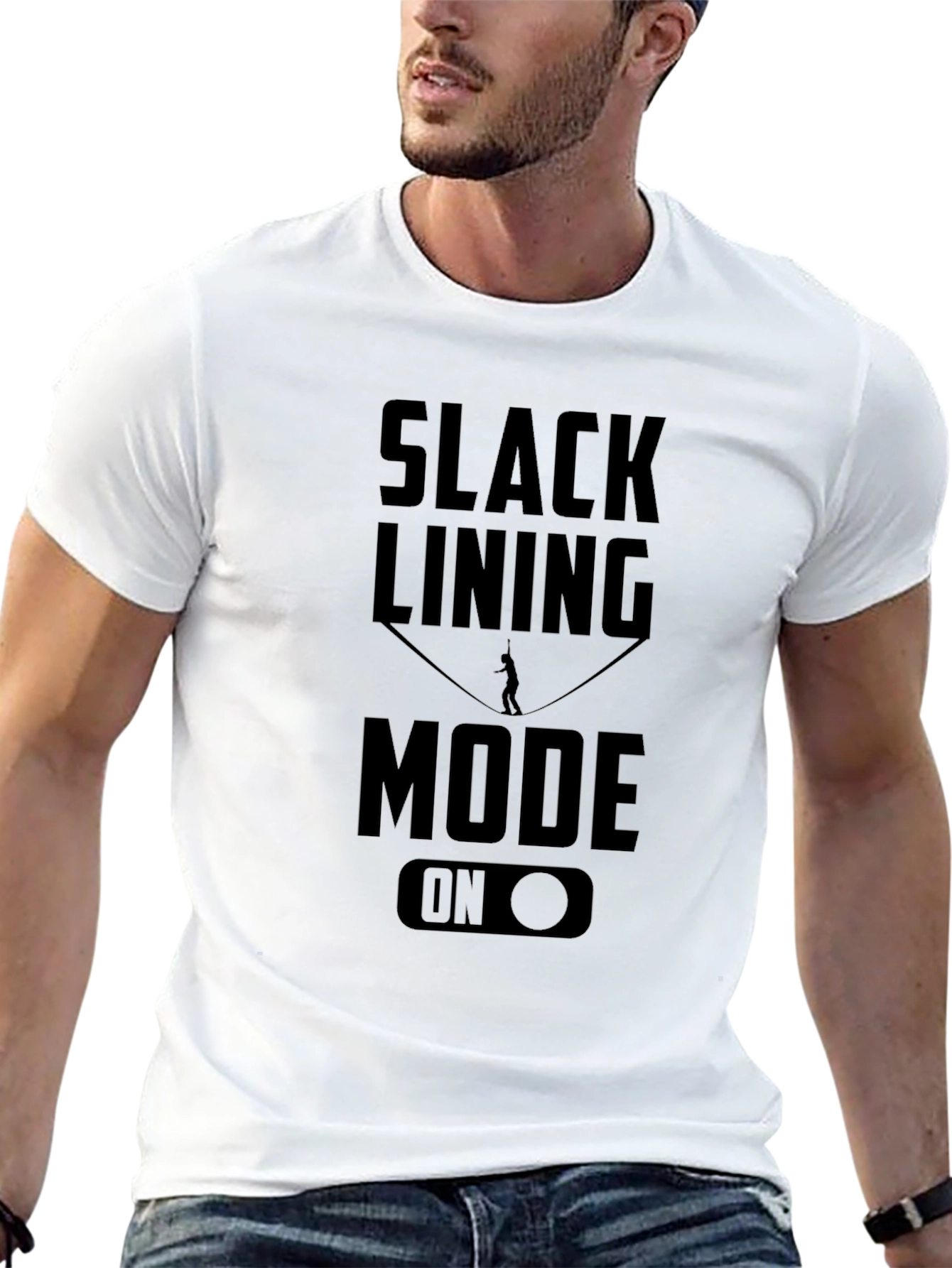 Slacklining Mode On Black Graphic Tee