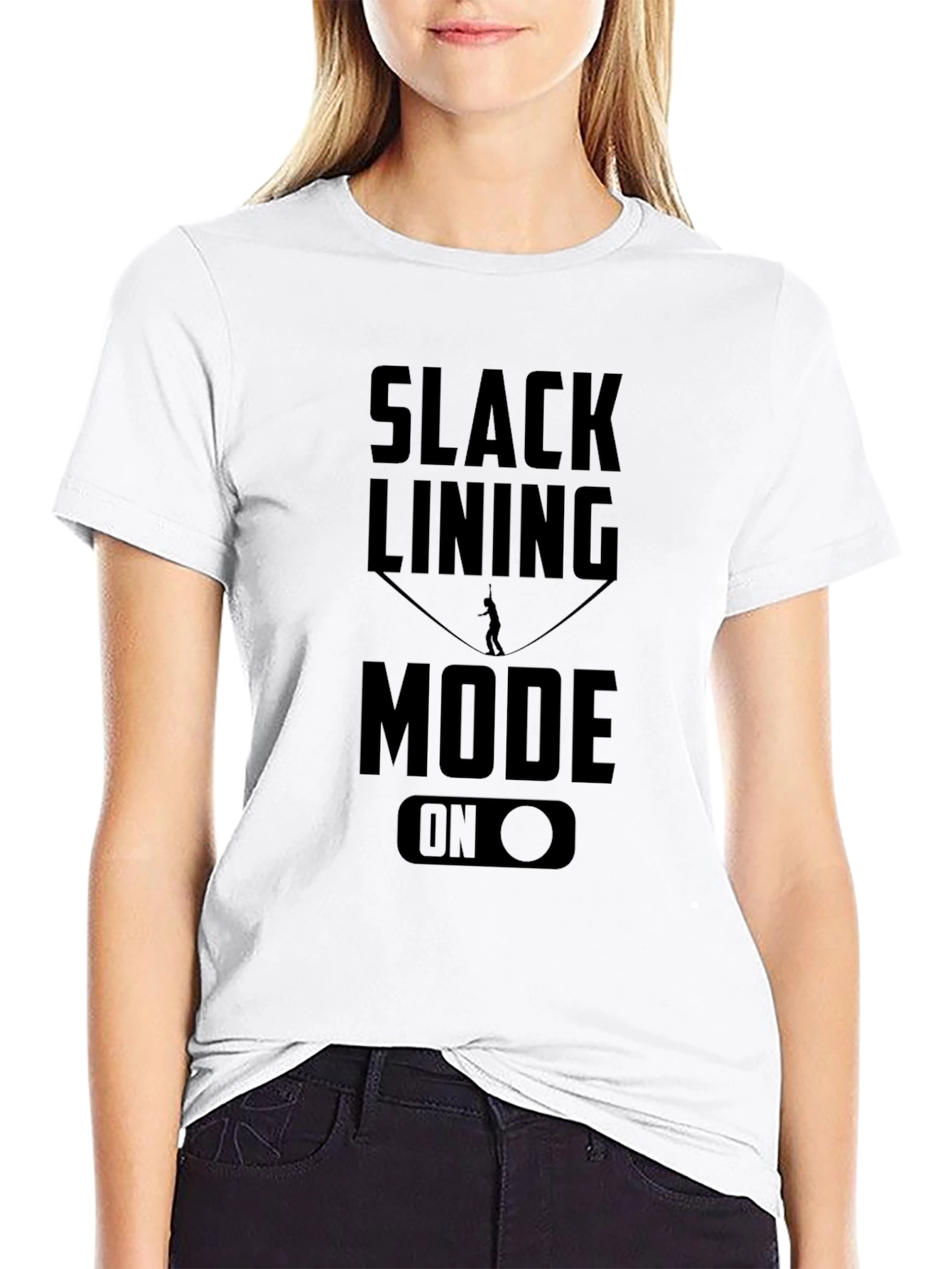 Slacklining Mode On Black Graphic Tee