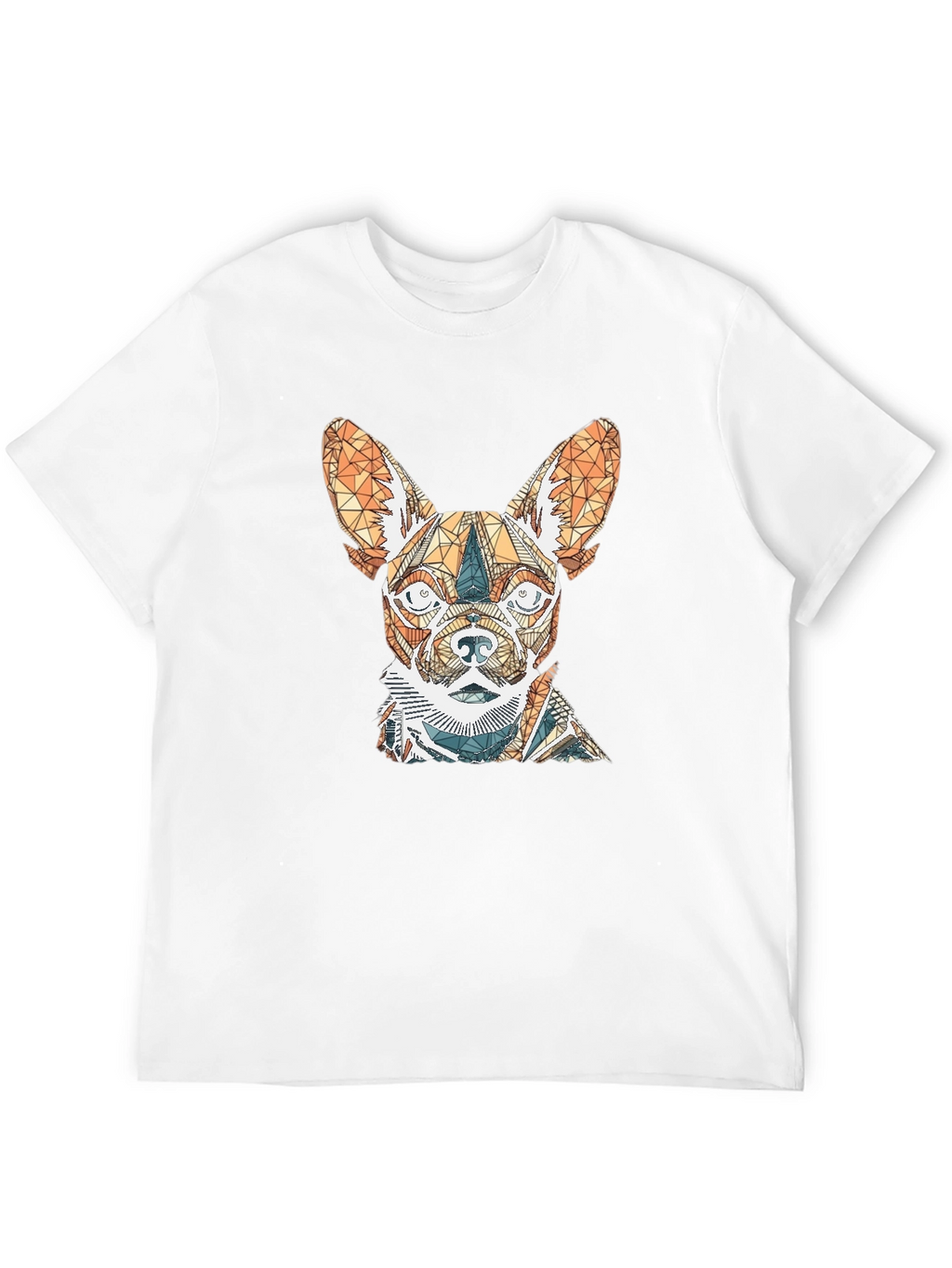 Geometric Dog Graphic Tee - Stylish Mens Black T-Shirt