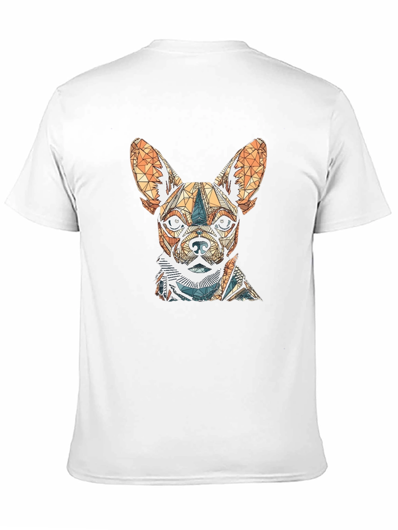 Geometric Dog Graphic Tee - Stylish Mens Black T-Shirt