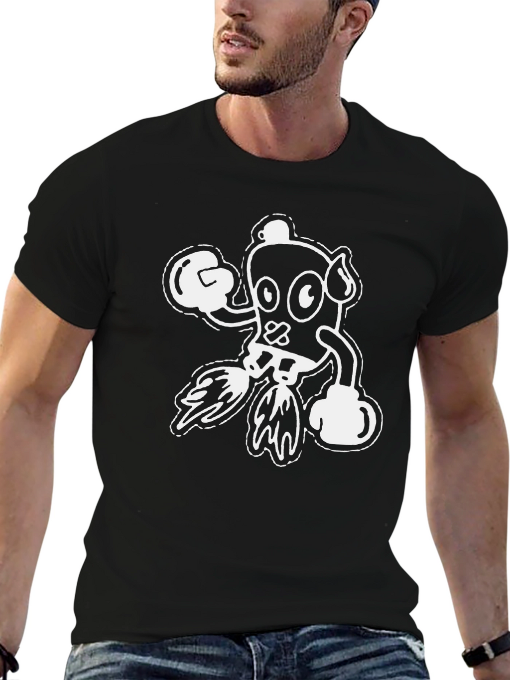 Cartoon Boxer Graphic T-Shirt