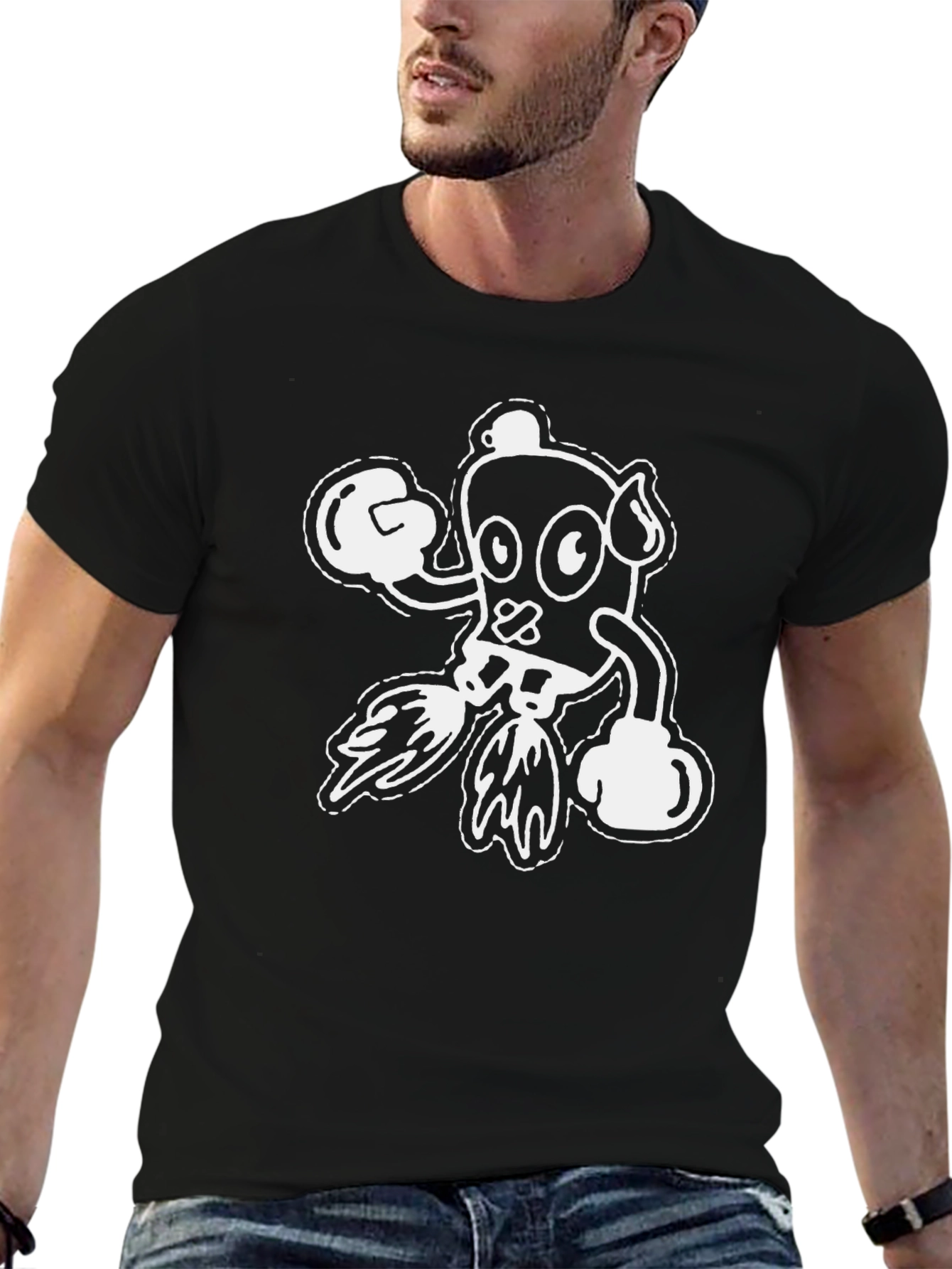 Cartoon Boxer Graphic T-Shirt