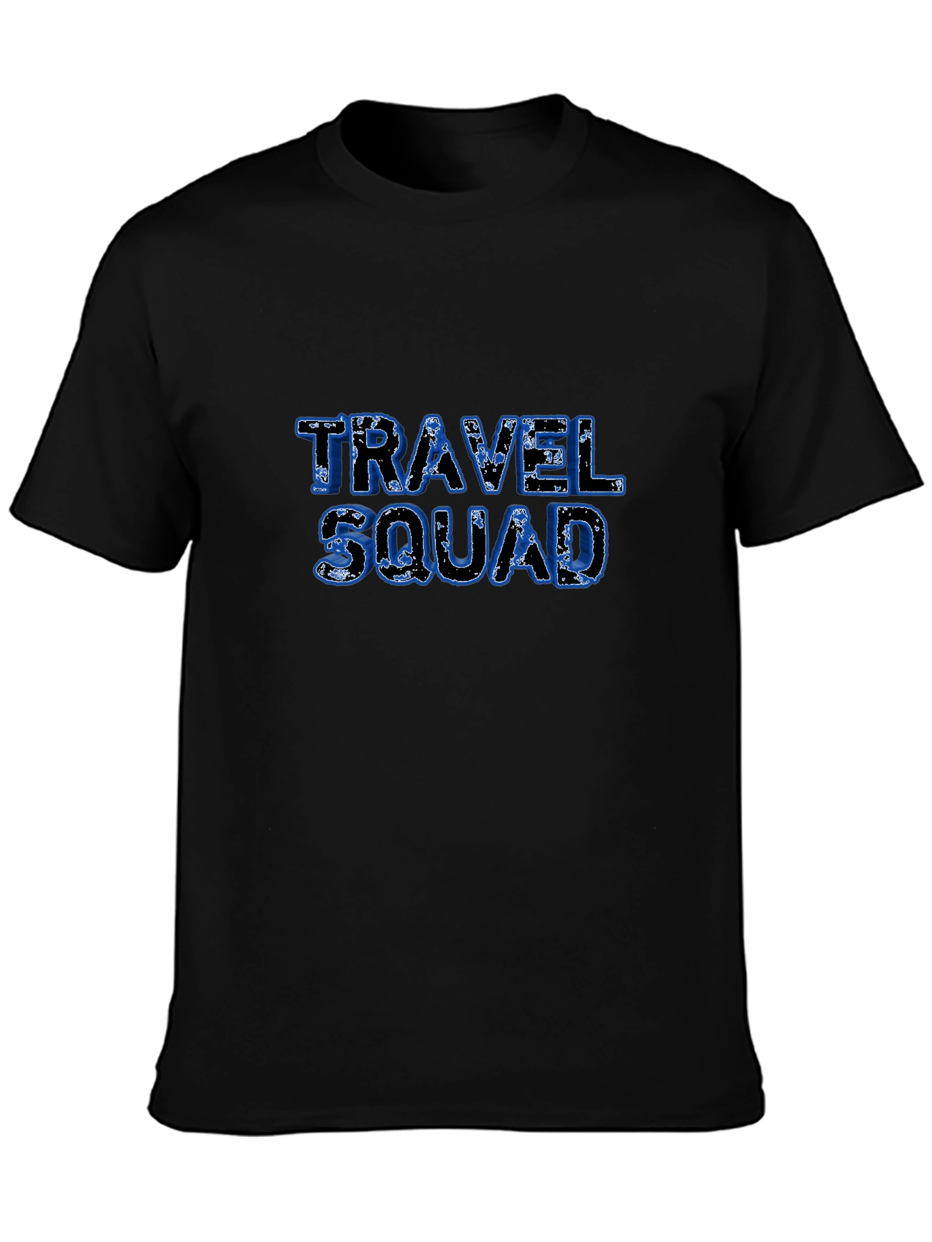 Travel Squad Graphic Tee - Black Cotton T-Shirt