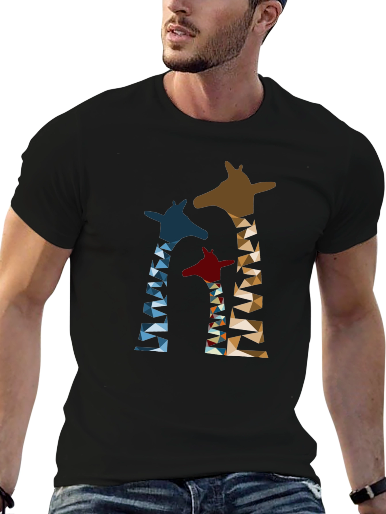 Geometric Giraffe Print T-Shirt