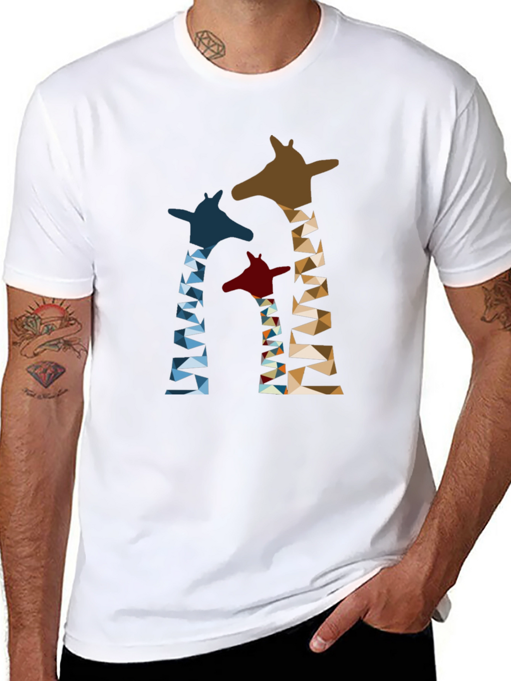 Geometric Giraffe Print T-Shirt
