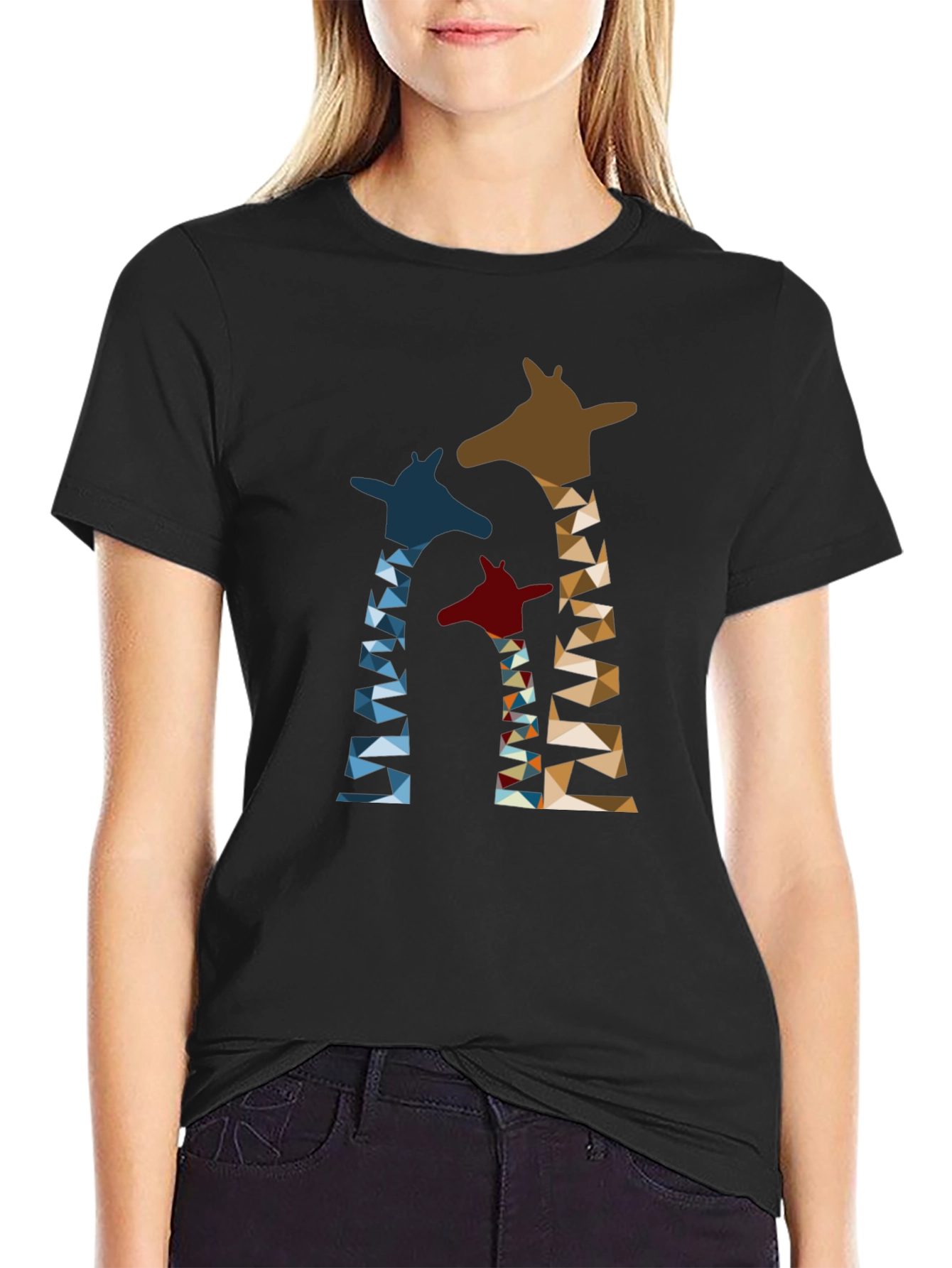 Geometric Giraffe Print T-Shirt