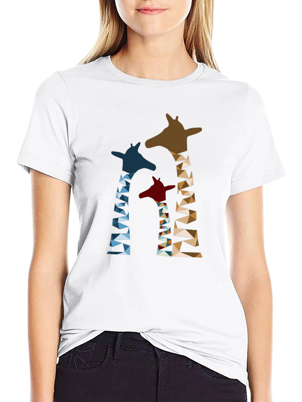 Geometric Giraffe Print T-Shirt