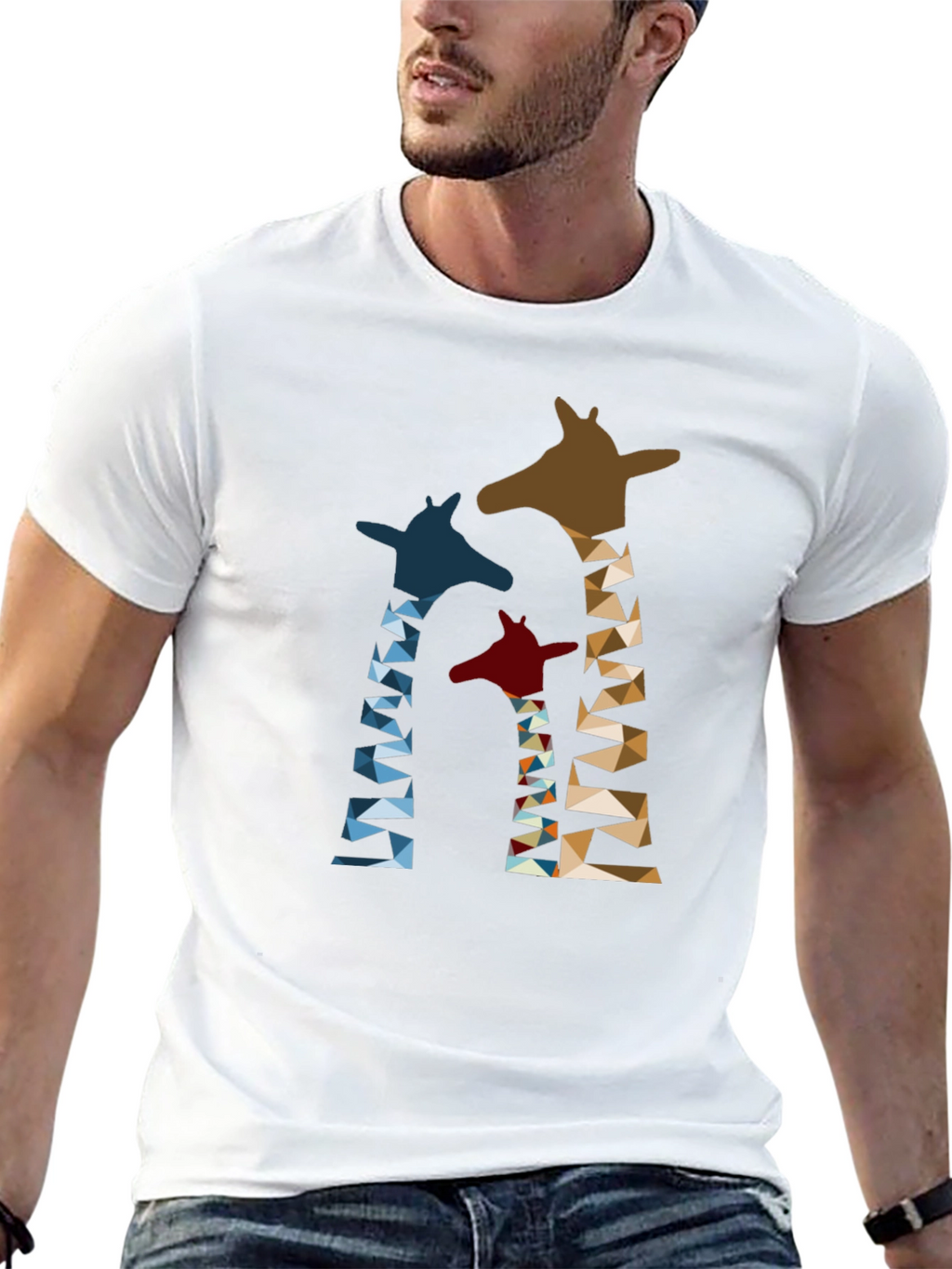Geometric Giraffe Print T-Shirt
