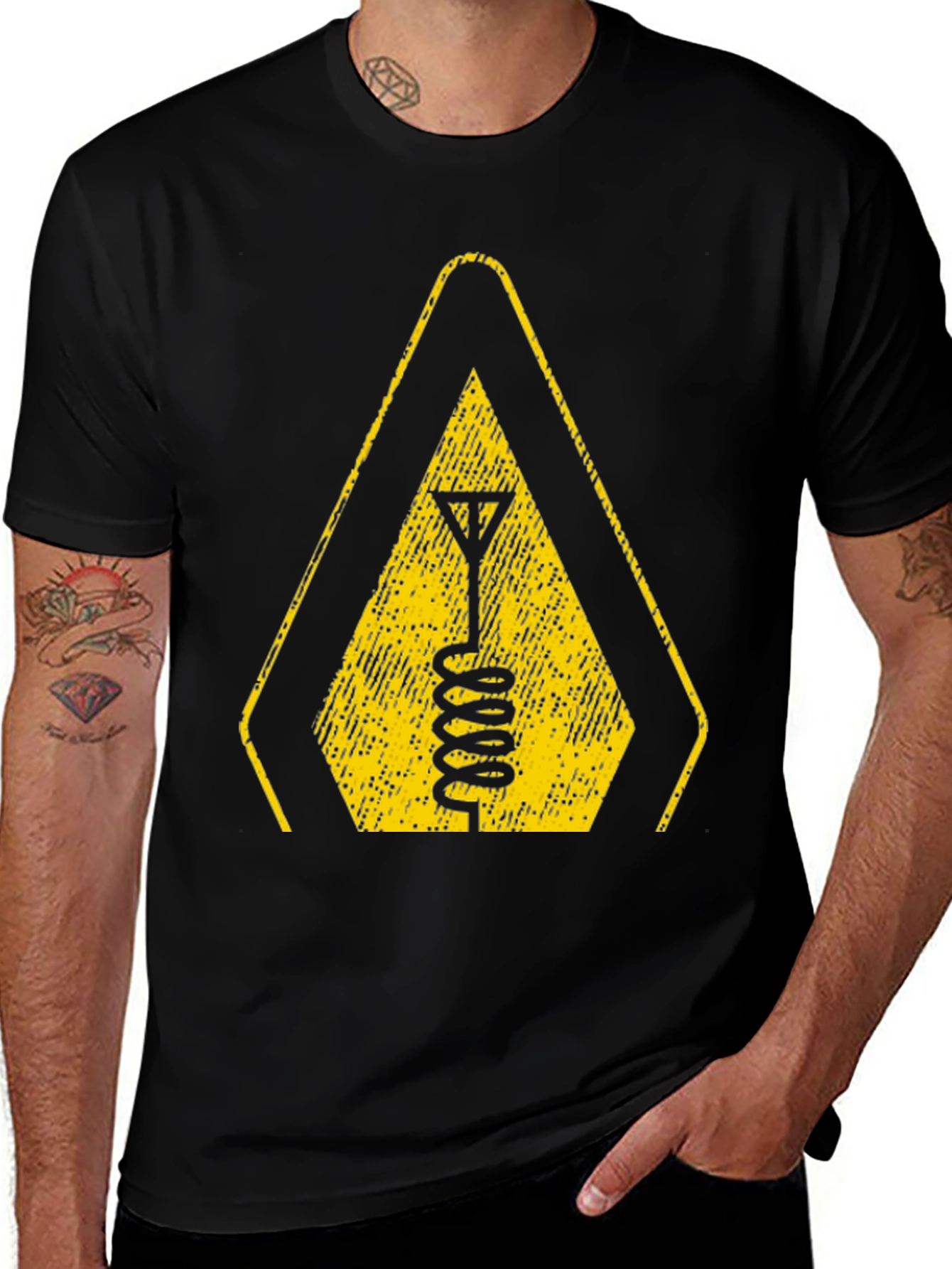 Warning Antenna T-Shirt - Black Tee