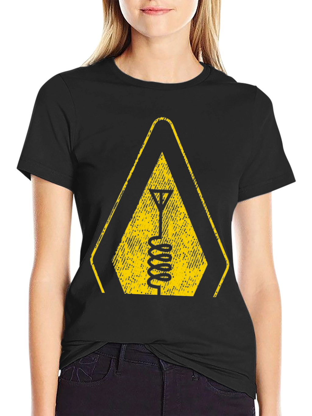 Warning Antenna T-Shirt - Black Tee