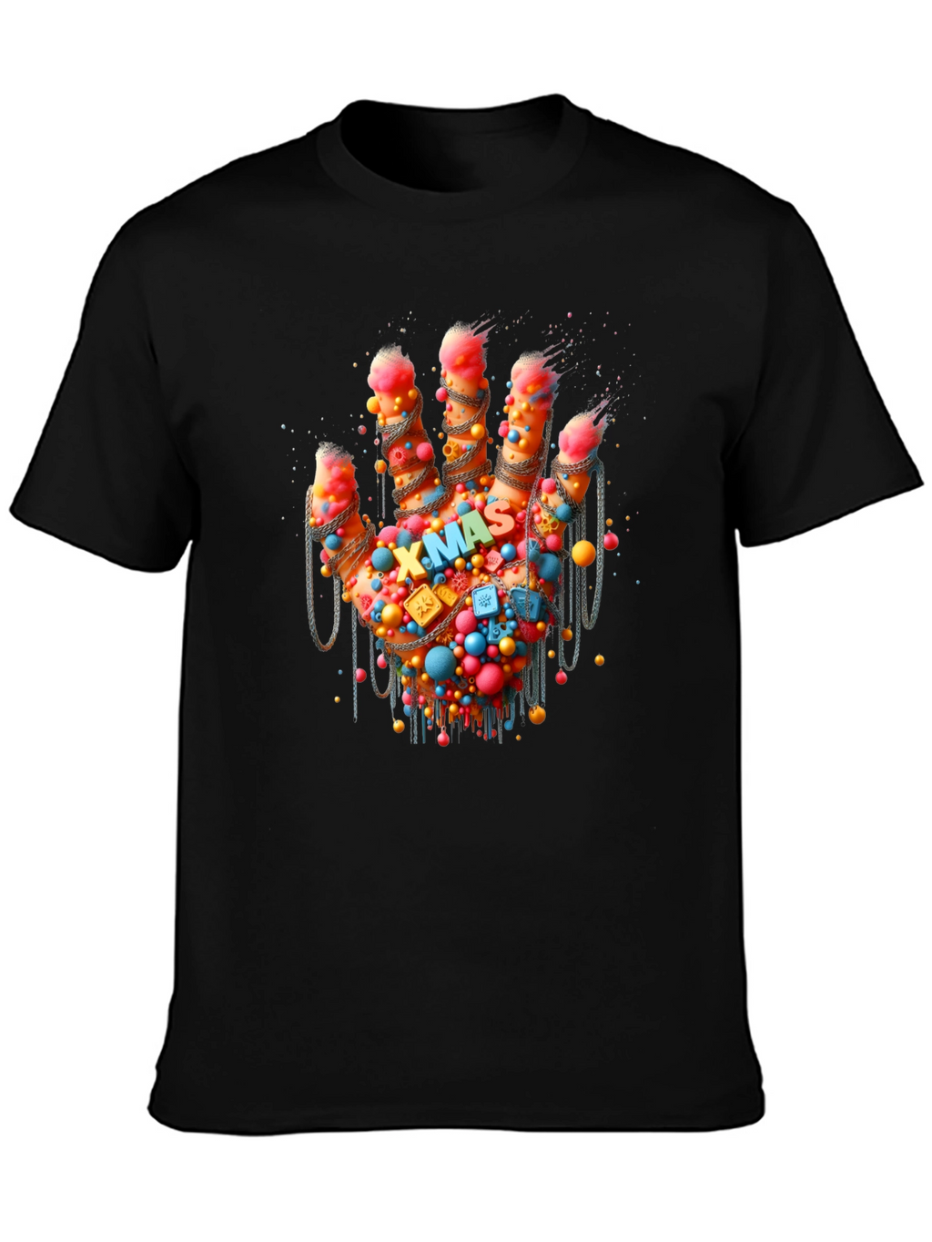 Festive Hand Graphic Tee - Holiday Cheer
