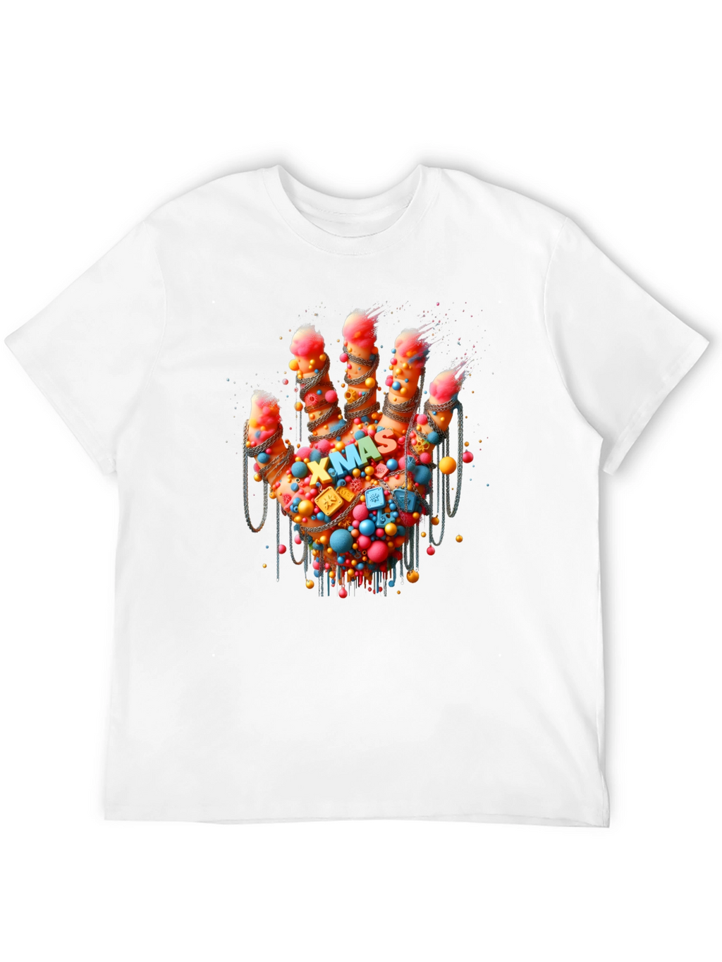 Festive Hand Graphic Tee - Holiday Cheer
