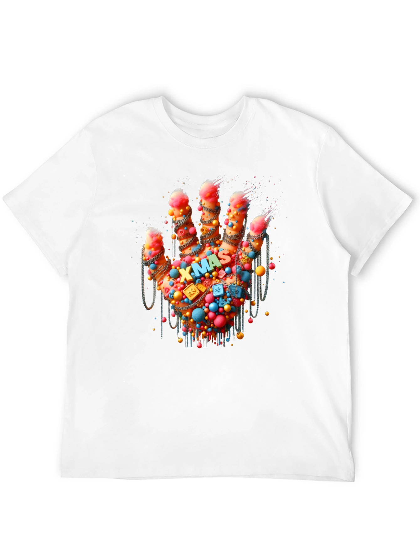 Festive Hand Graphic Tee - Holiday Cheer