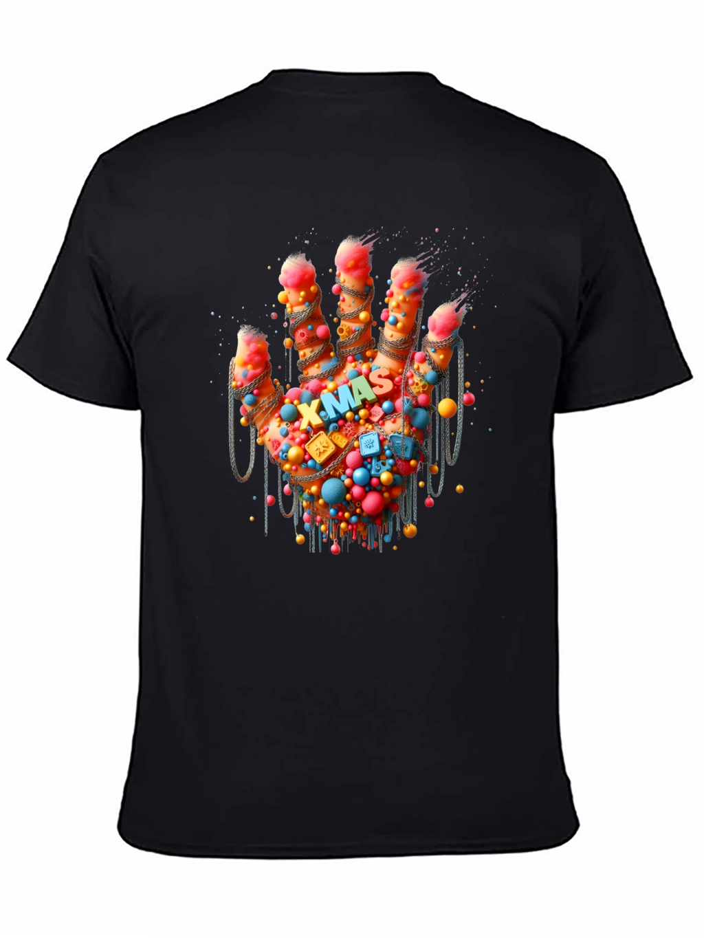 Festive Hand Graphic Tee - Holiday Cheer