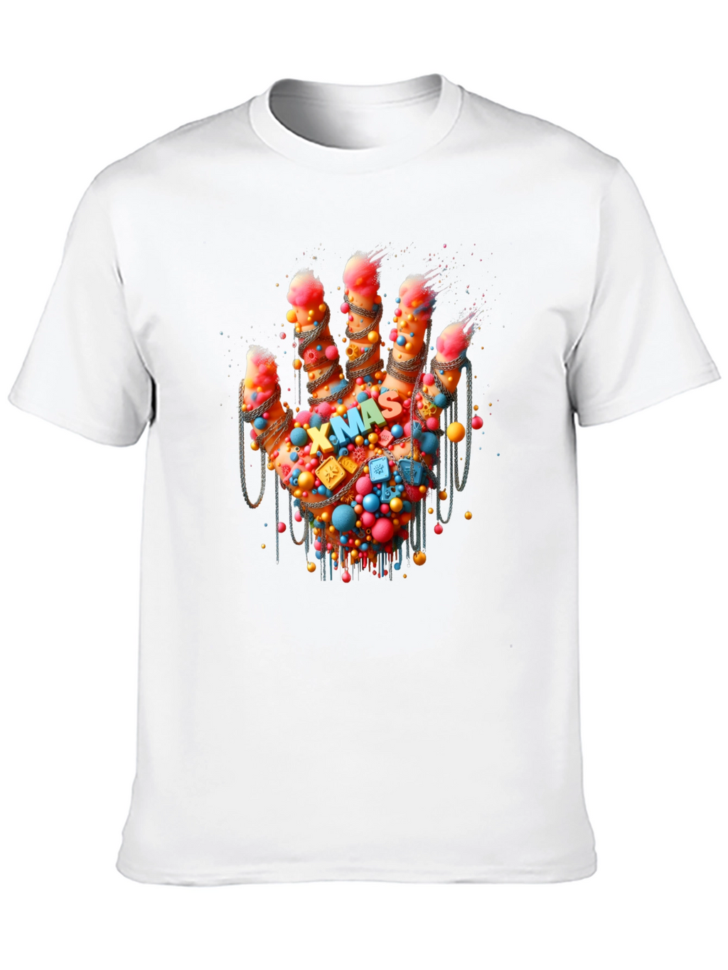 Festive Hand Graphic Tee - Holiday Cheer