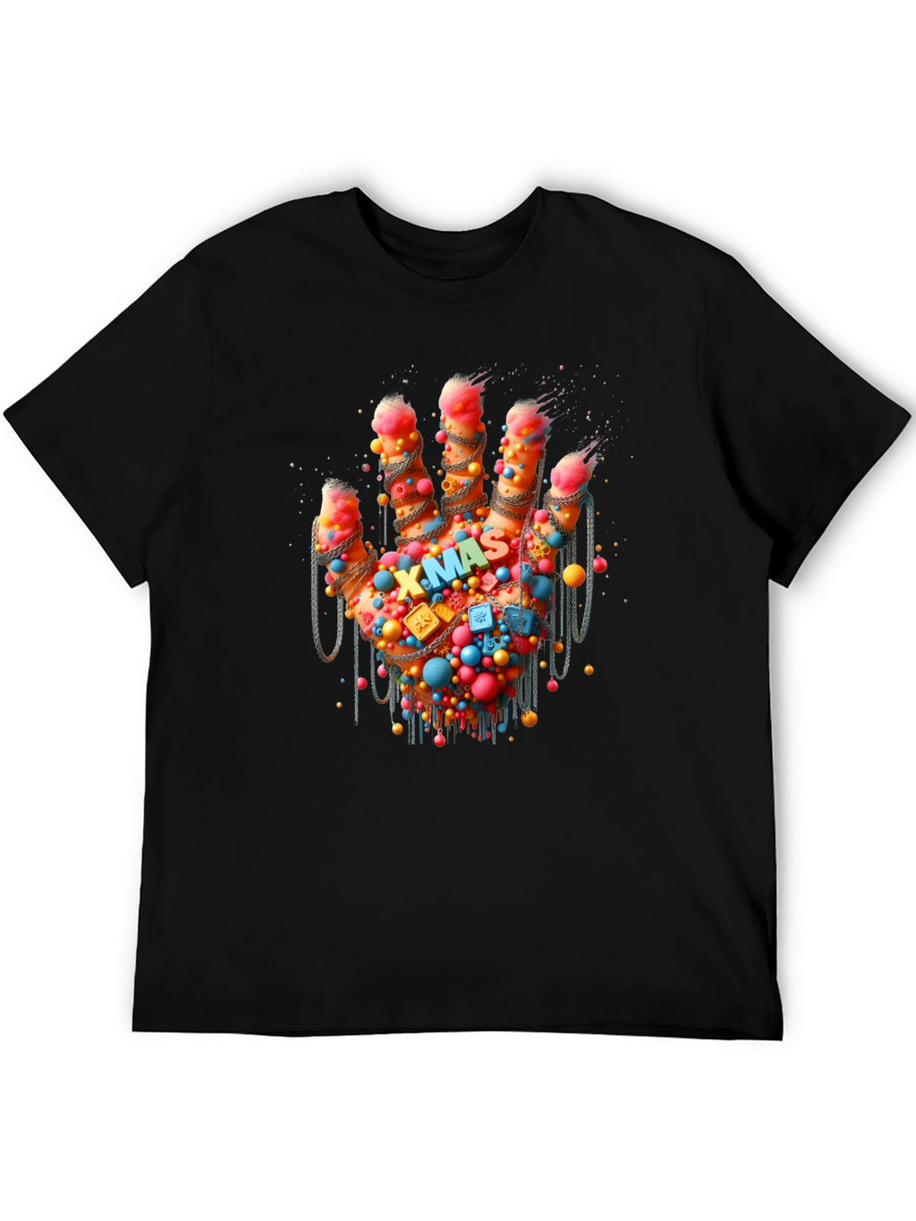 Festive Hand Graphic Tee - Holiday Cheer
