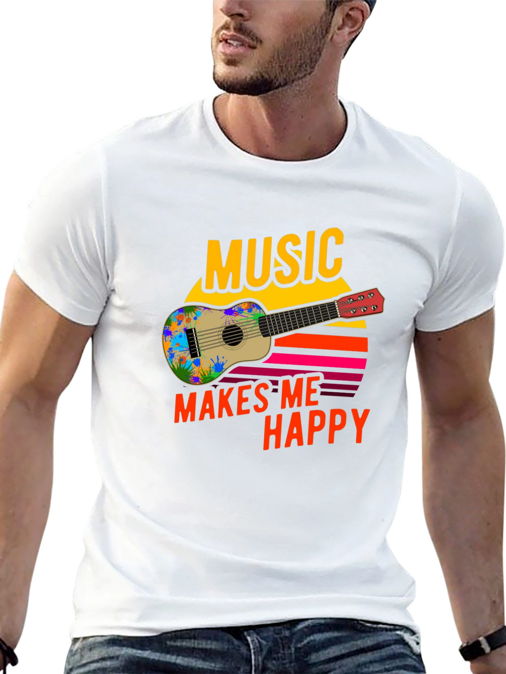 Music Makes Me Happy Graphic T-Shirt