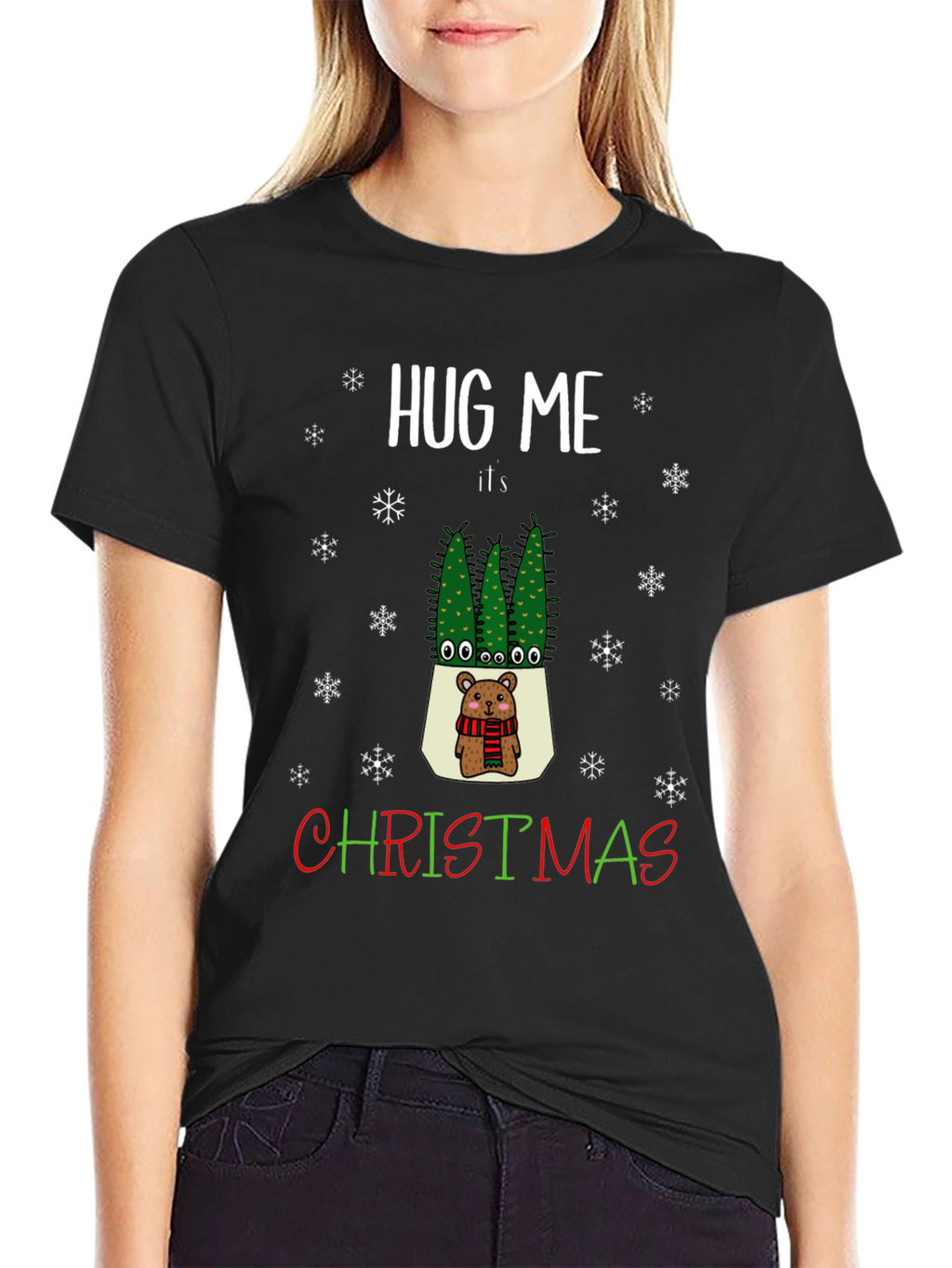 Hug Me Its Christmas Graphic Tee
