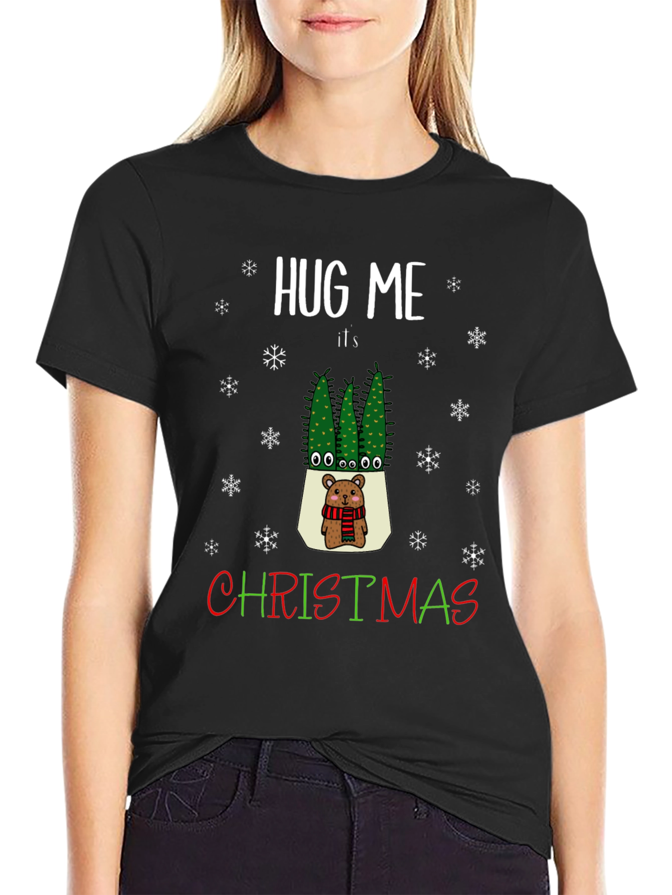 Hug Me Its Christmas Graphic Tee