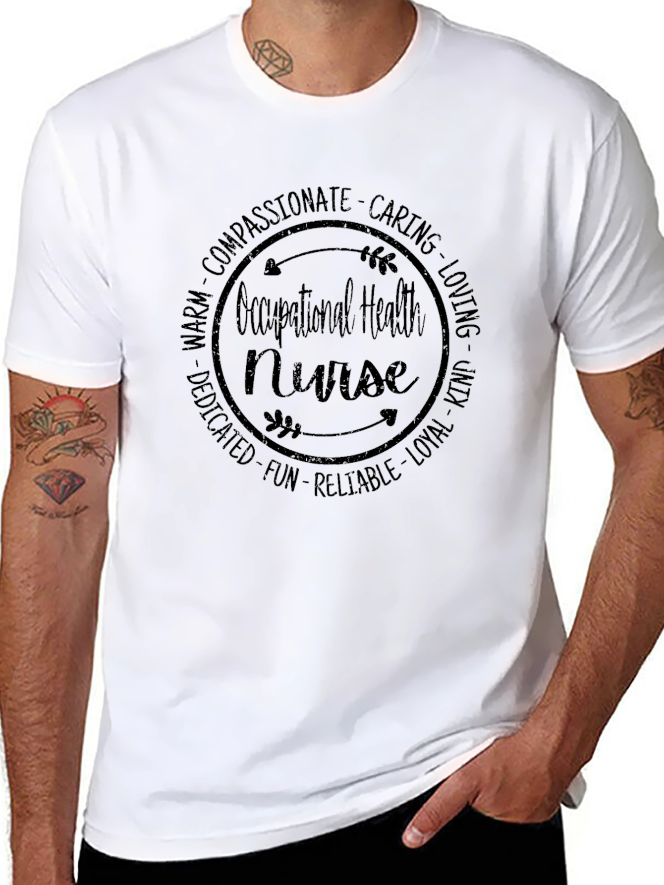 Occupational Health Nurse T-Shirt Caring Compassionate Nurse Tee
