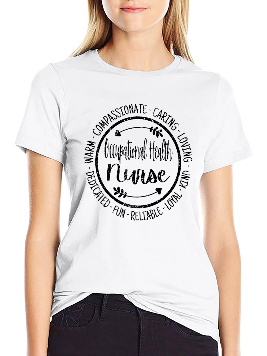 Occupational Health Nurse T-Shirt Caring Compassionate Nurse Tee