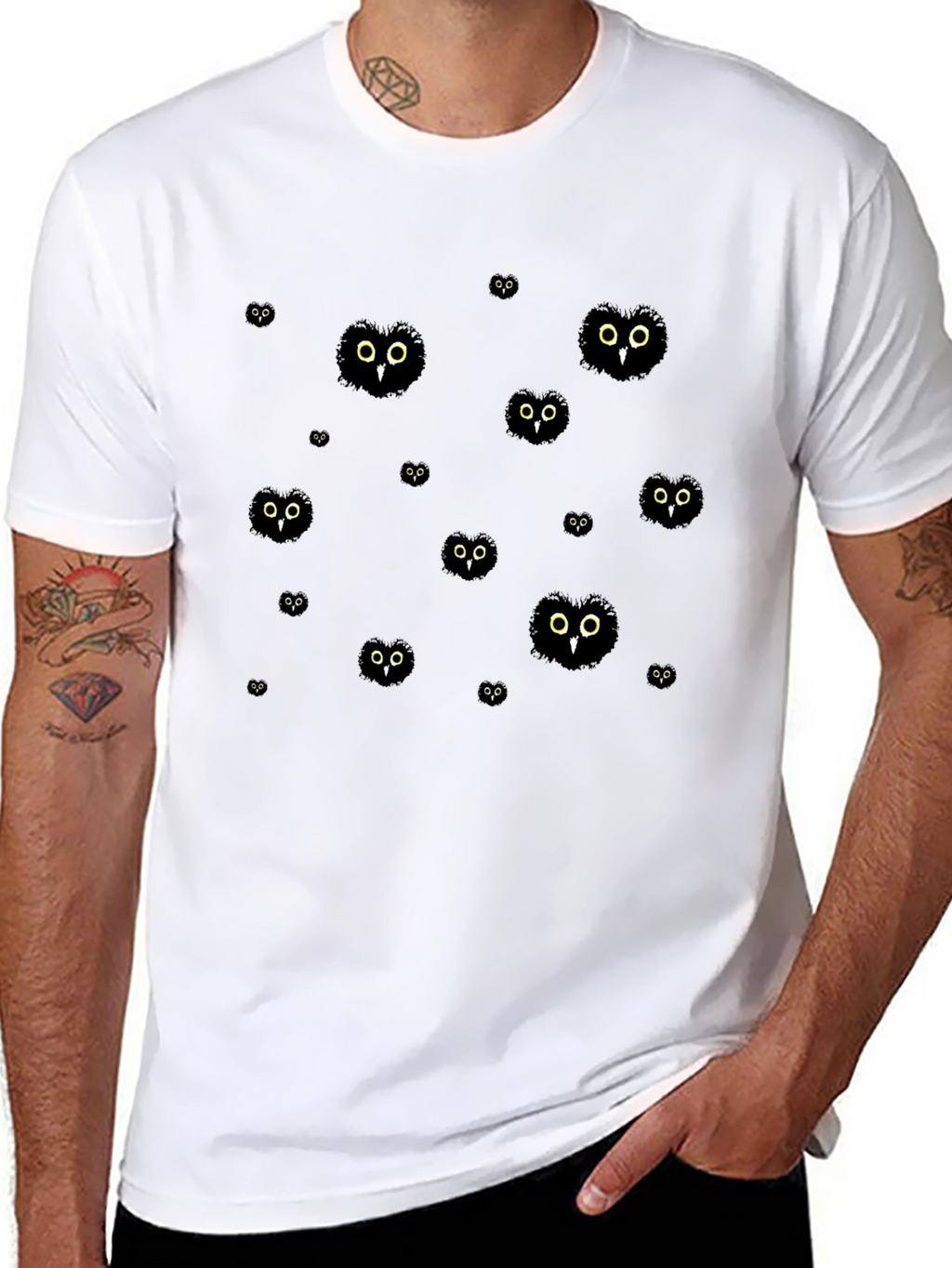 Spooky Eyes Black T-Shirt
