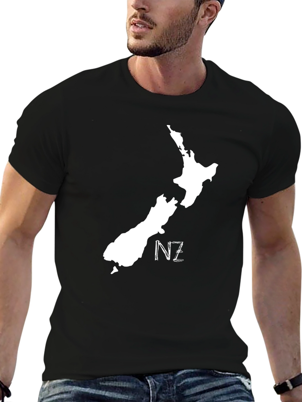 New Zealand Map Tee - Black NZ Pride Shirt