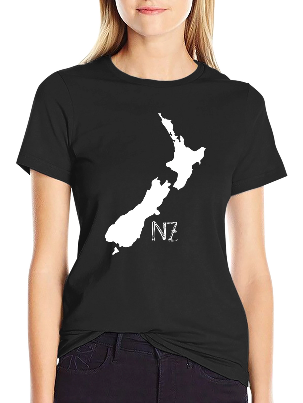 New Zealand Map Tee - Black NZ Pride Shirt