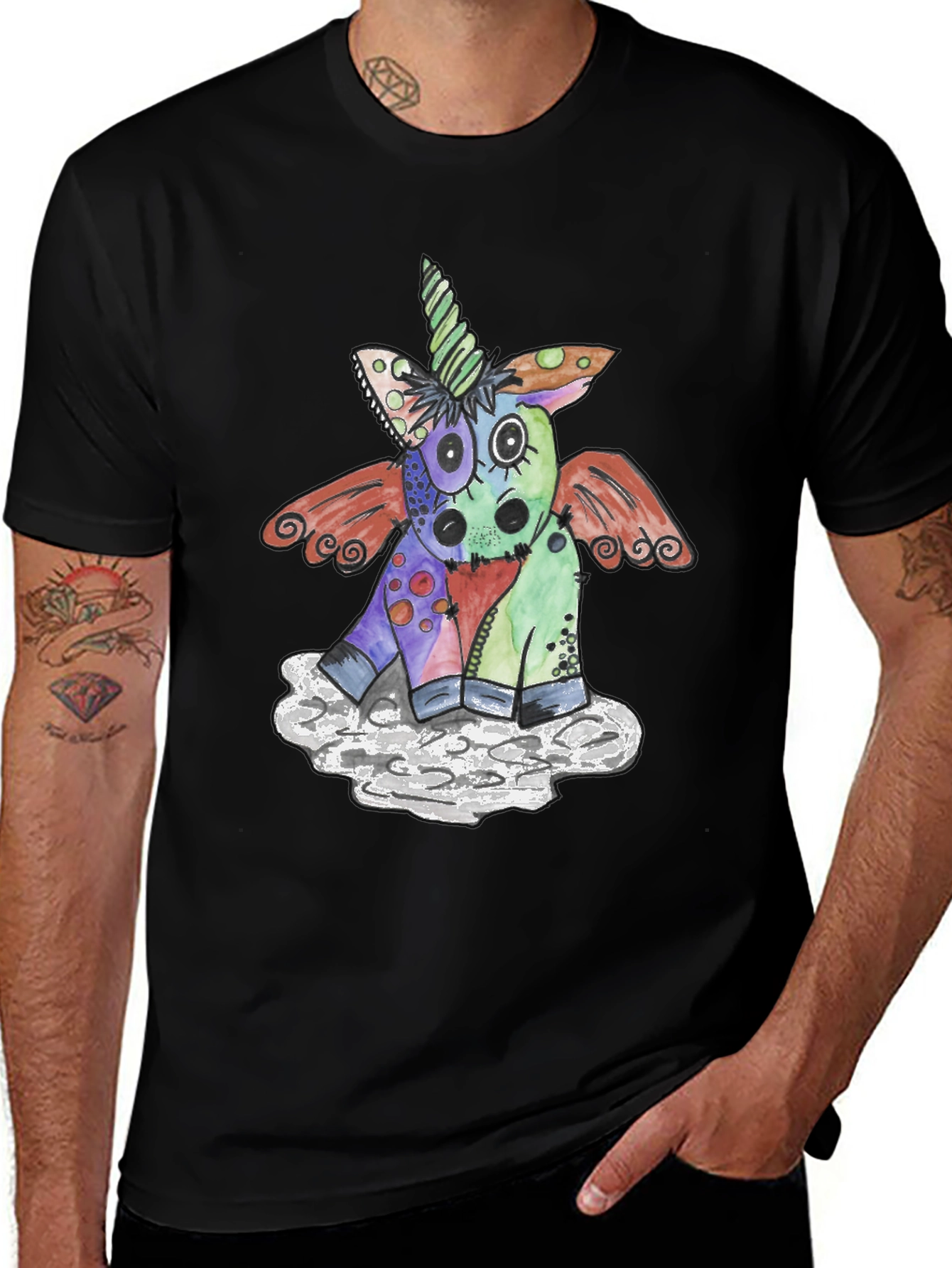 Whimsical Unicorn Graphic Tee - Unique Art Design