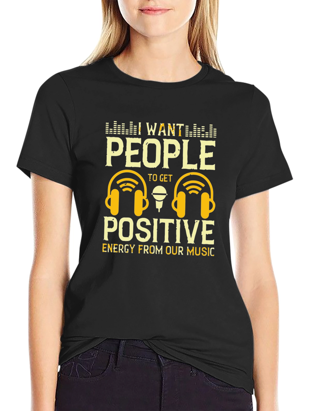 Positive Energy Music T-Shirt - DJ Headphones Graphic Tee