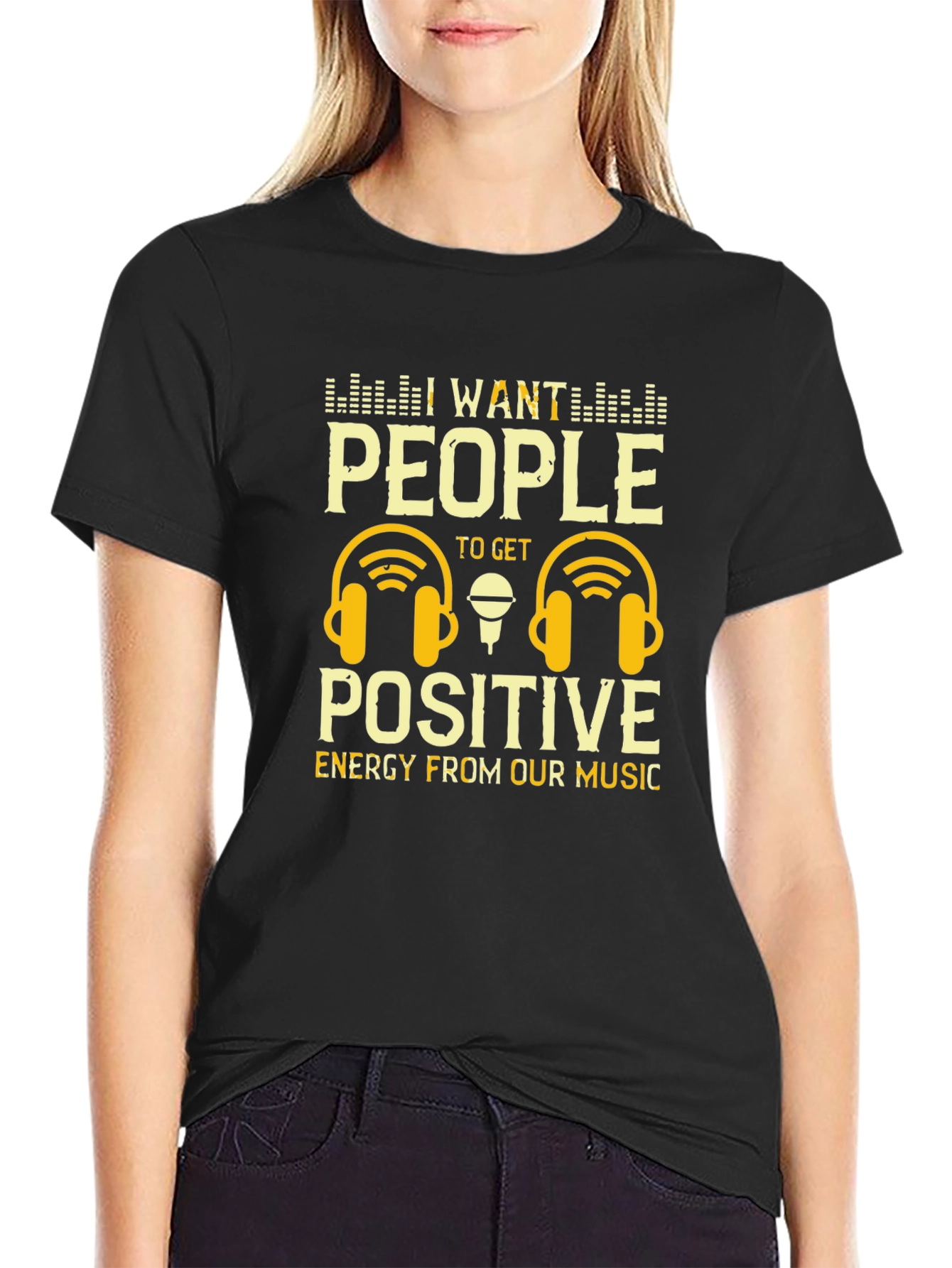 Positive Energy Music T-Shirt - DJ Headphones Graphic Tee