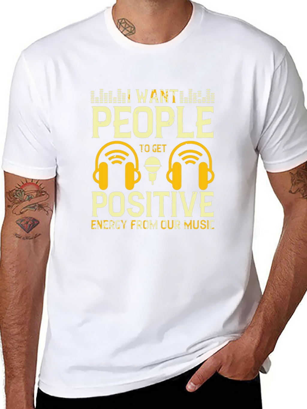 Positive Energy Music T-Shirt - DJ Headphones Graphic Tee
