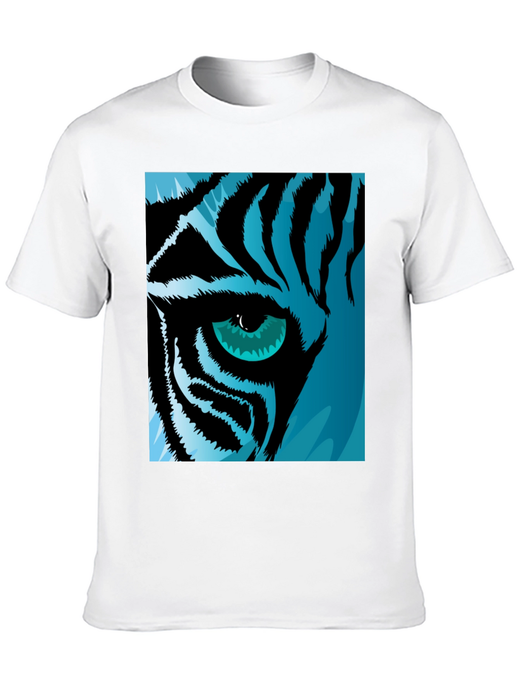 Tiger Eye Graphic Tee - Cool Blue Tiger Design