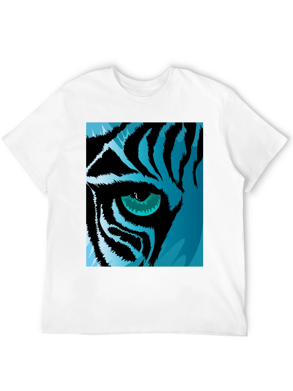 Tiger Eye Graphic Tee - Cool Blue Tiger Design