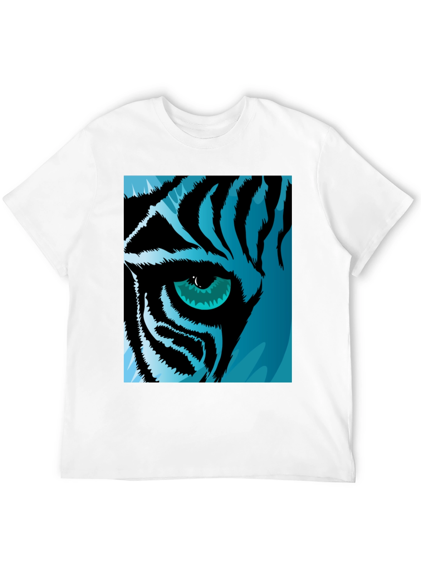 Tiger Eye Graphic Tee - Cool Blue Tiger Design