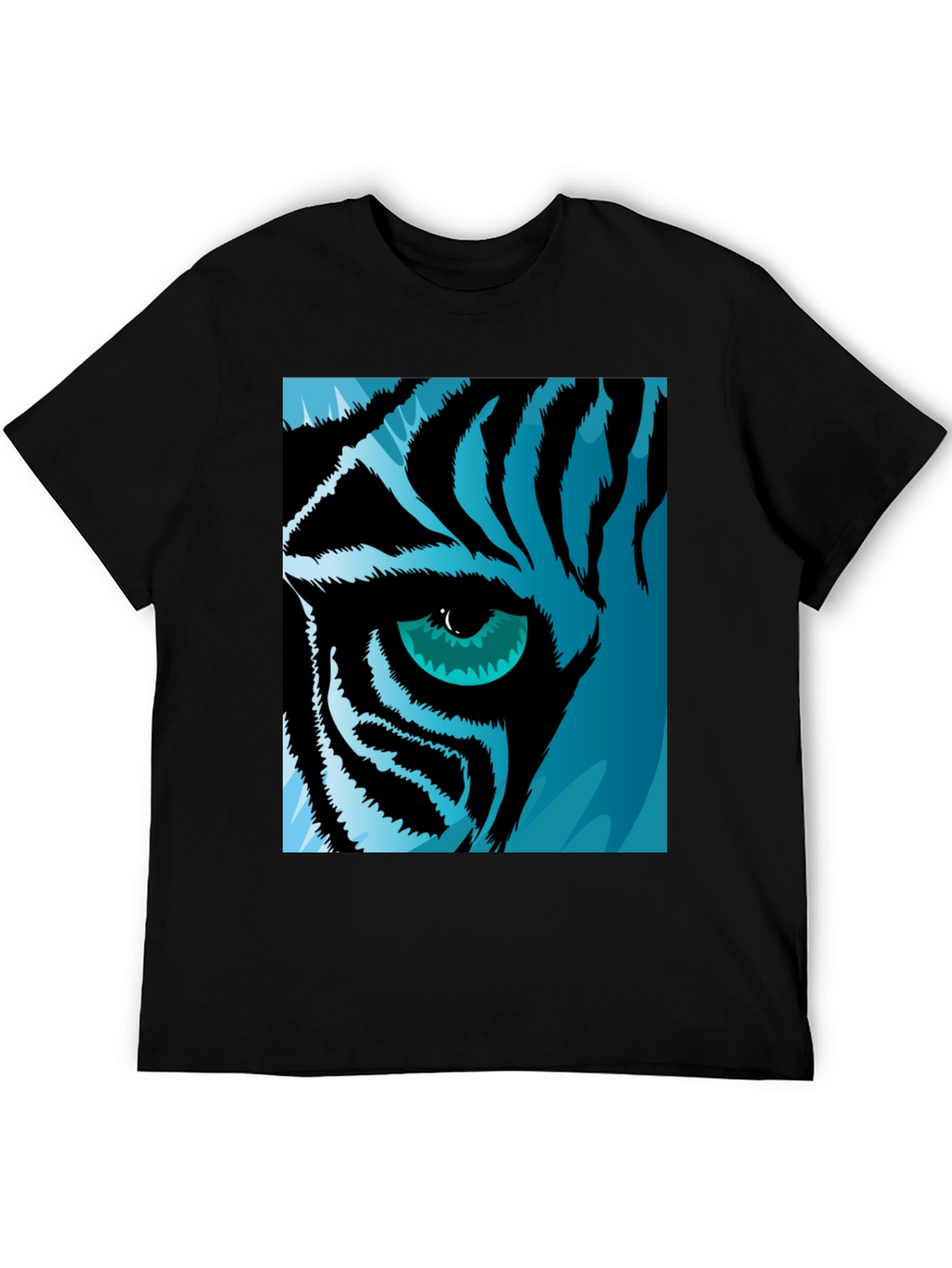 Tiger Eye Graphic Tee - Cool Blue Tiger Design