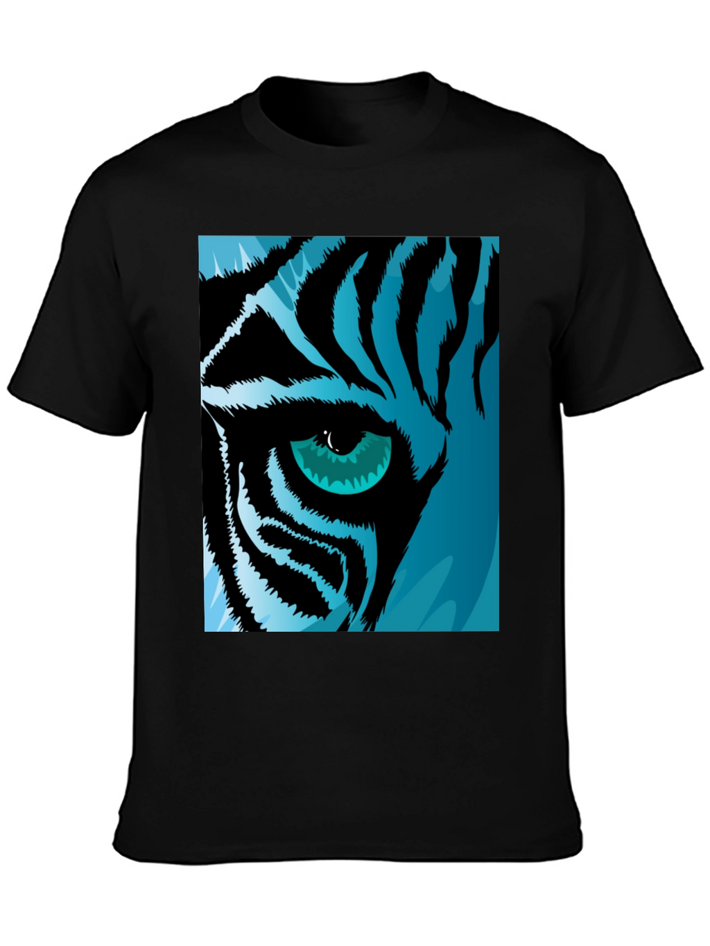 Tiger Eye Graphic Tee - Cool Blue Tiger Design