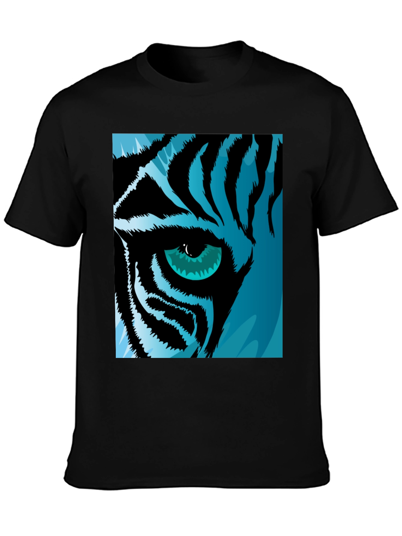 Tiger Eye Graphic Tee - Cool Blue Tiger Design
