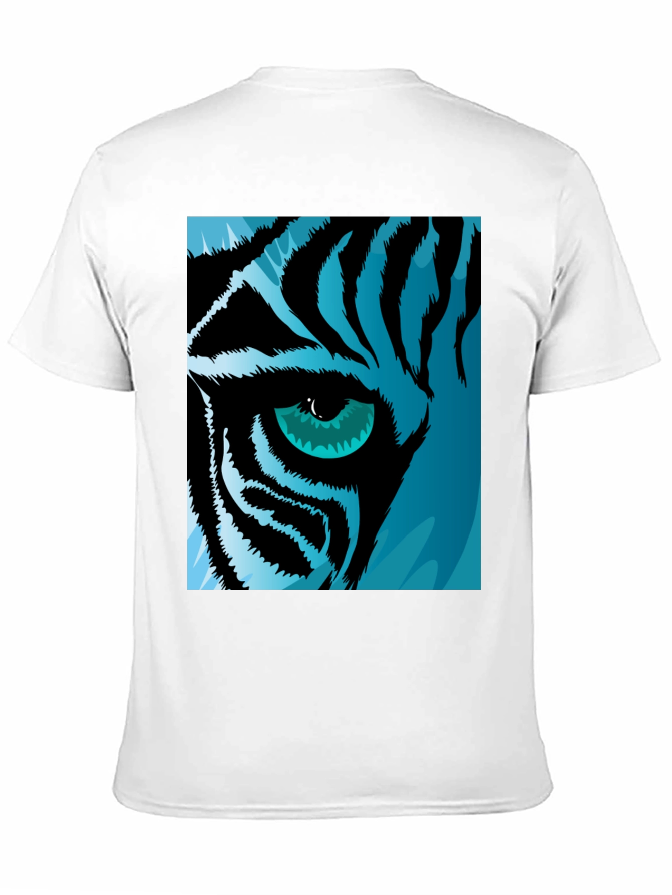 Tiger Eye Graphic Tee - Cool Blue Tiger Design