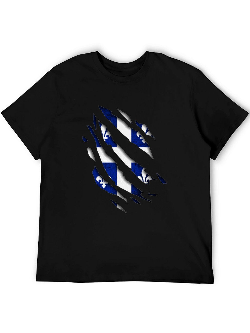 Quebec Flag T-Shirt - Ripped Design