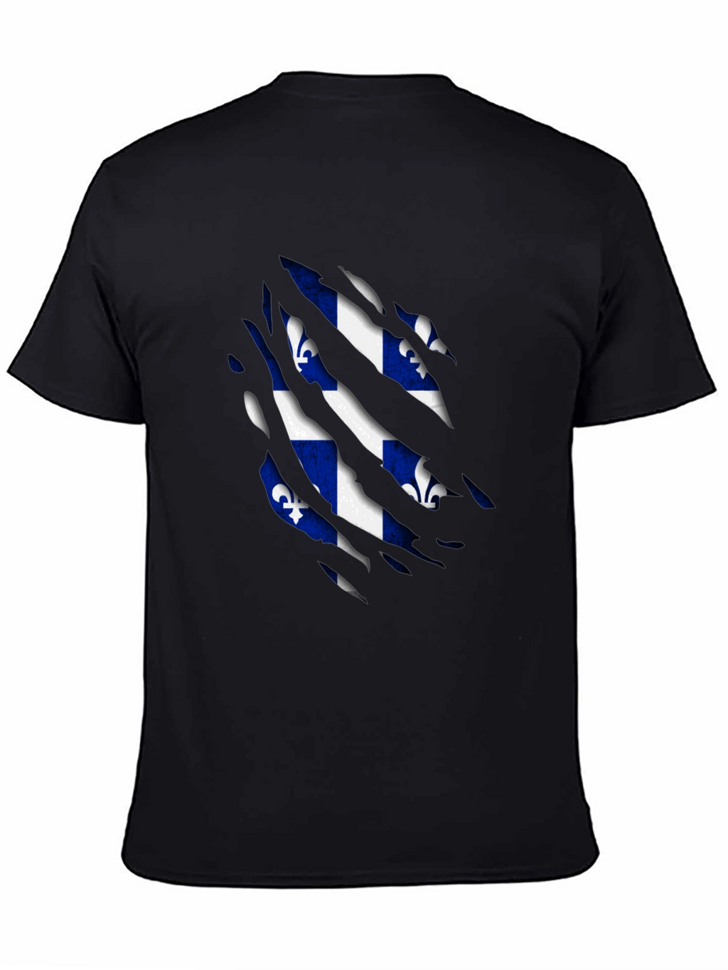 Quebec Flag T-Shirt - Ripped Design