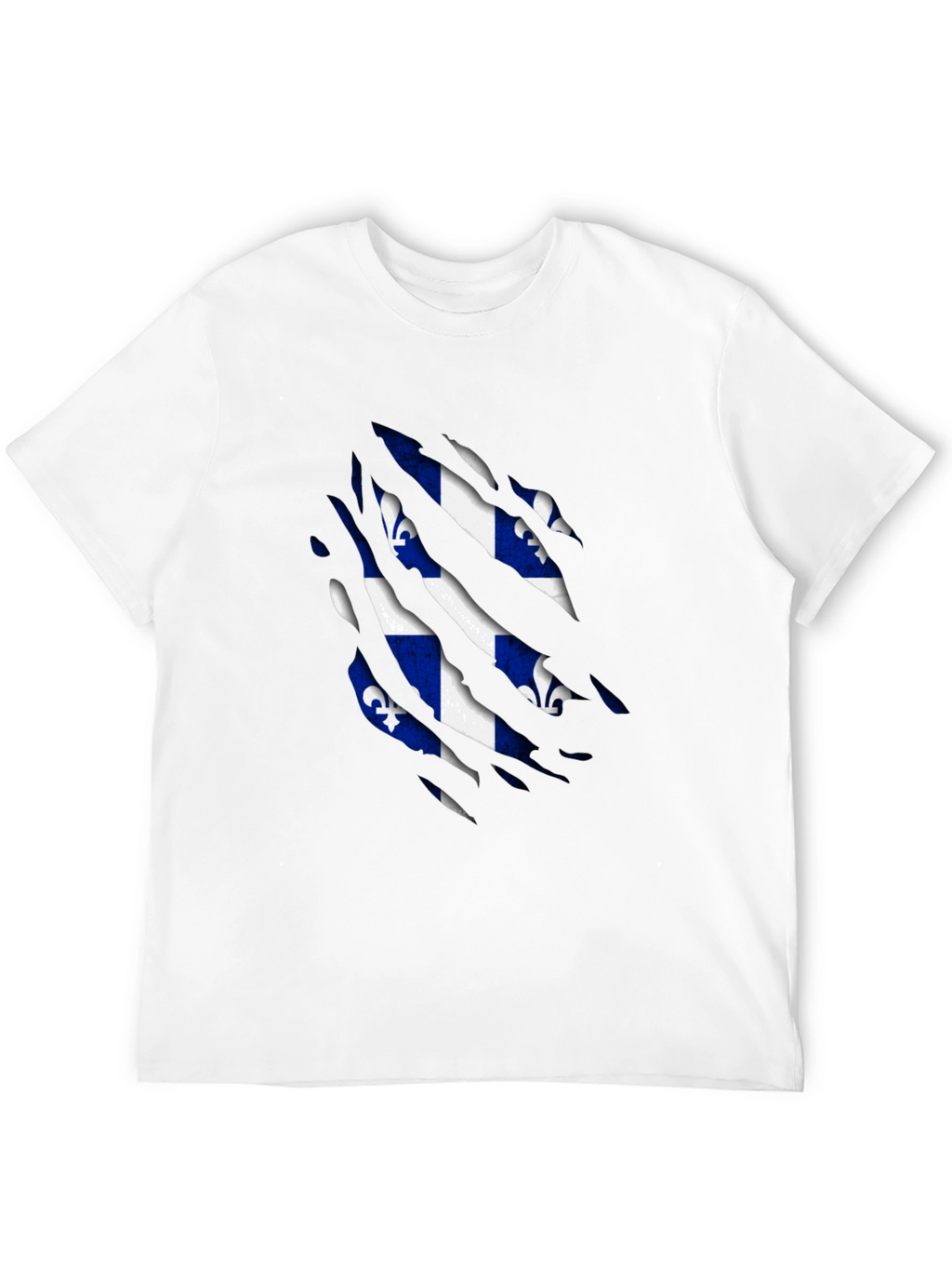 Quebec Flag T-Shirt - Ripped Design